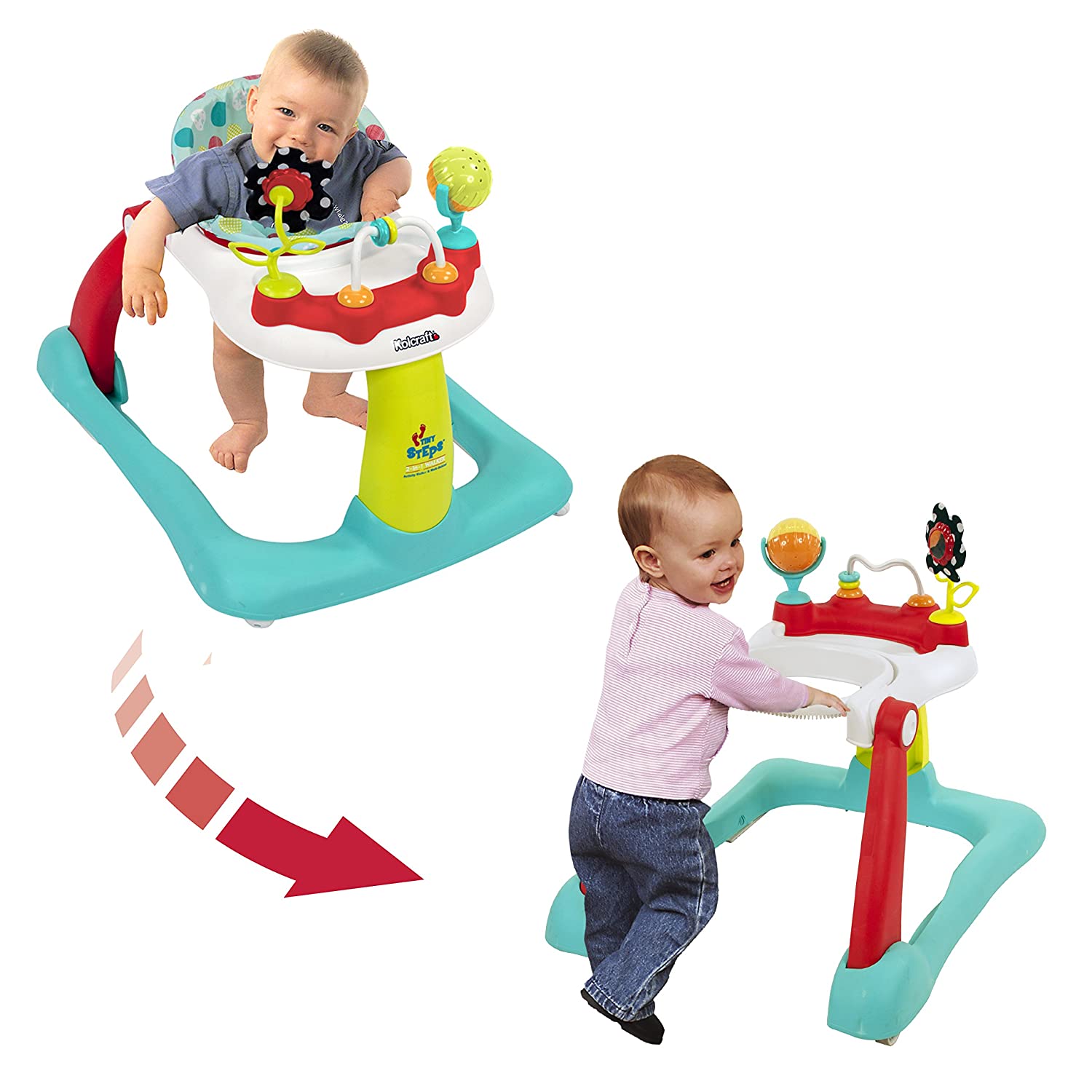 Kolcraft Tiny Steps 2 in 1 Infant and Baby Activity Walker