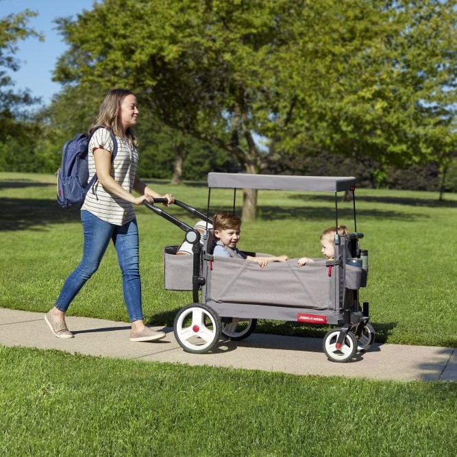Radio Flyer Odyssey Stroller Wagon with Canopy and Bag