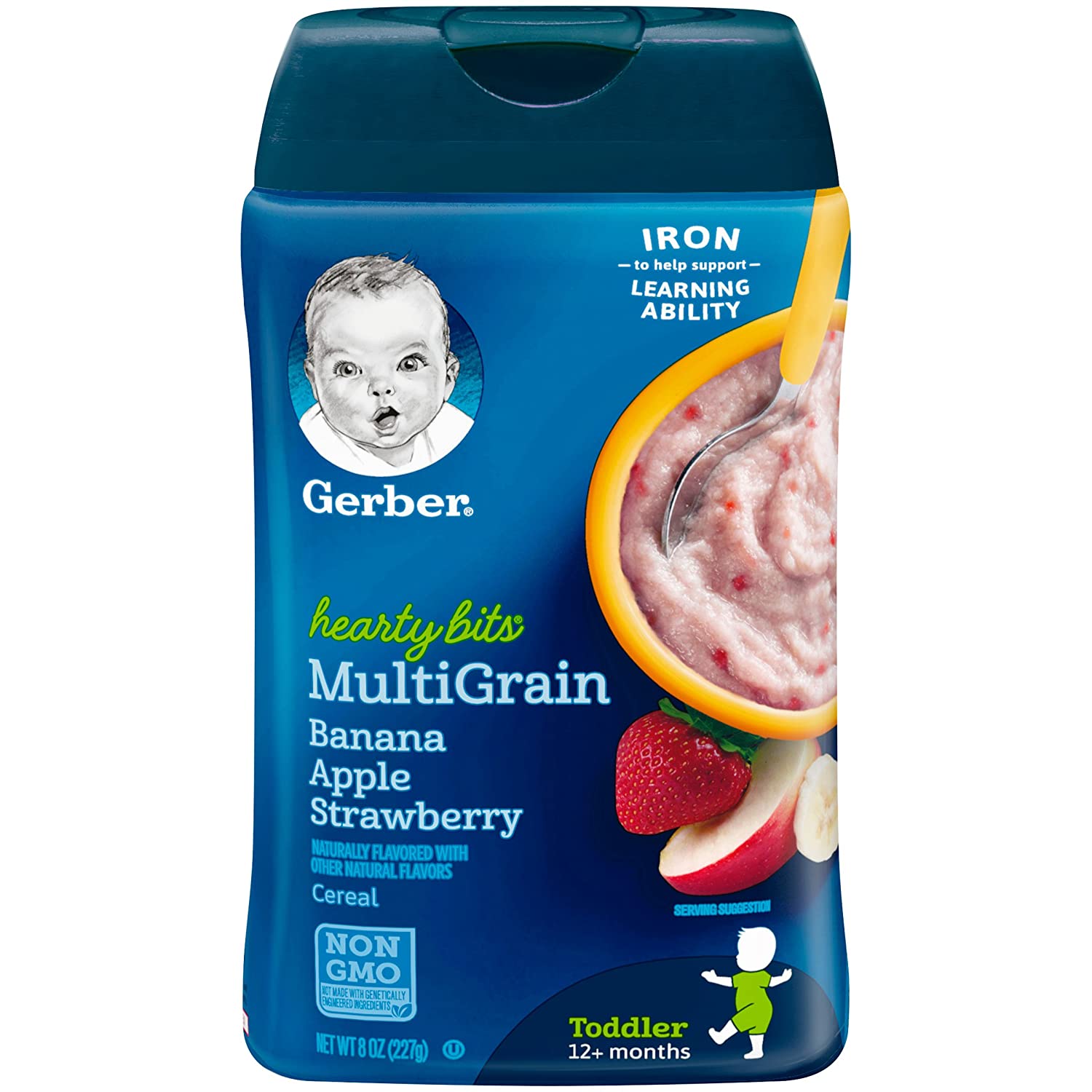 Gerber Baby Cereal Hearty Bits Multigrain Cereal Banana Apple Strawberry