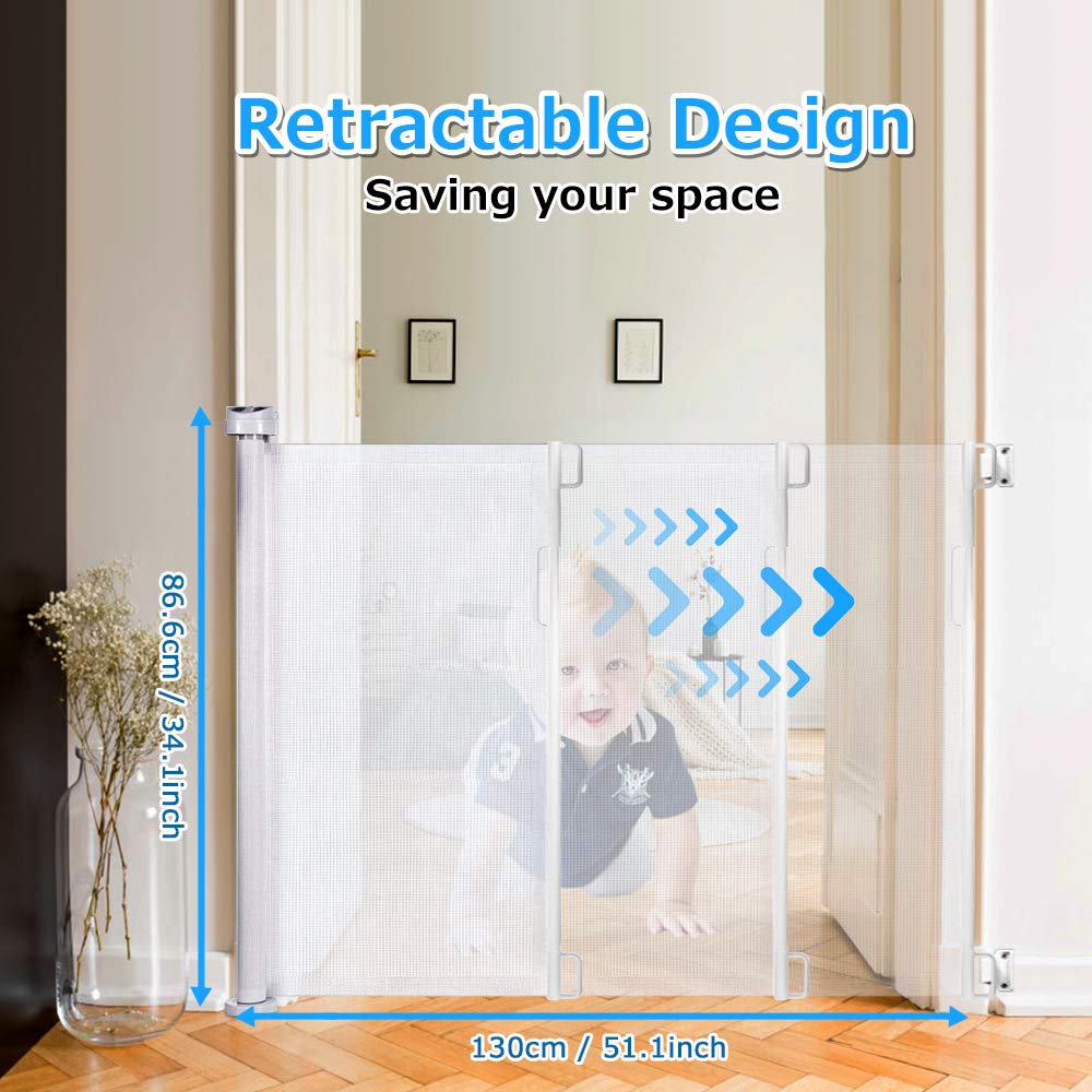 Retractable Baby Gate Mesh Safety Gate for Babies