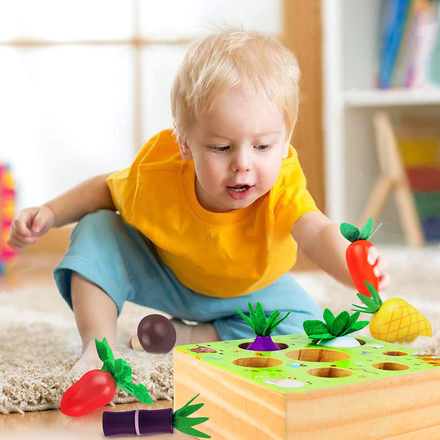 CENOVE Montessori Wooden Toys Sorting Puzzle