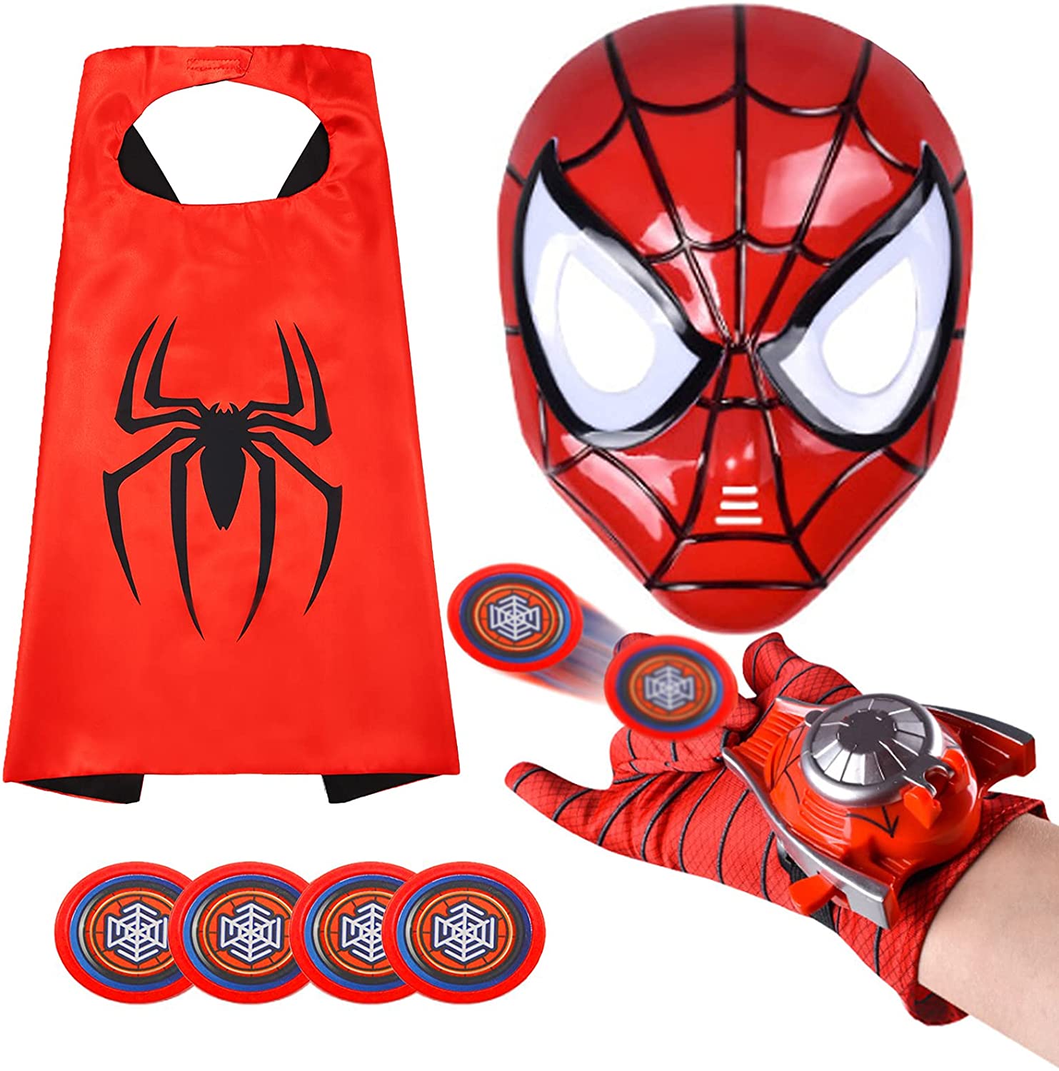 Spider-Man Kids Superhero Capes and LED Mask